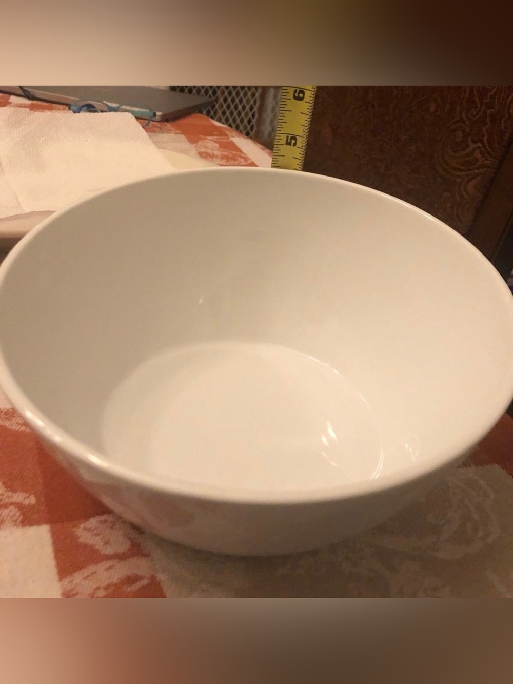 Crate & Barrel Asymmetrical 8.5”D White Serving Bowl 2.75”H Front & 4.25” Back - Picture 5 of 9